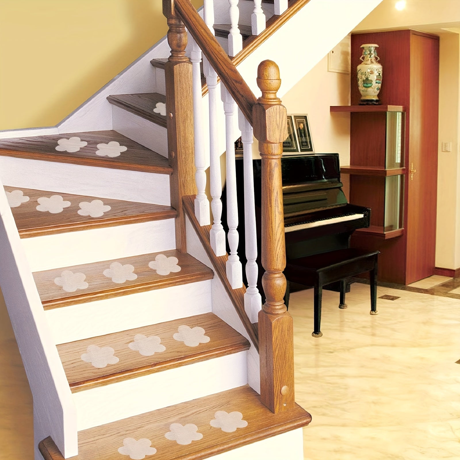 Set of 6 Non-Slip Bathroom Stickers for Tub and Shower Grip, Easy to Apply