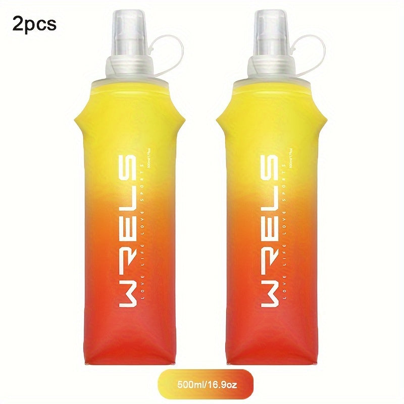 Collapsible Silicone Water Bottles 8.5oz and 17oz BPA-Free for Running Hiking Cycling