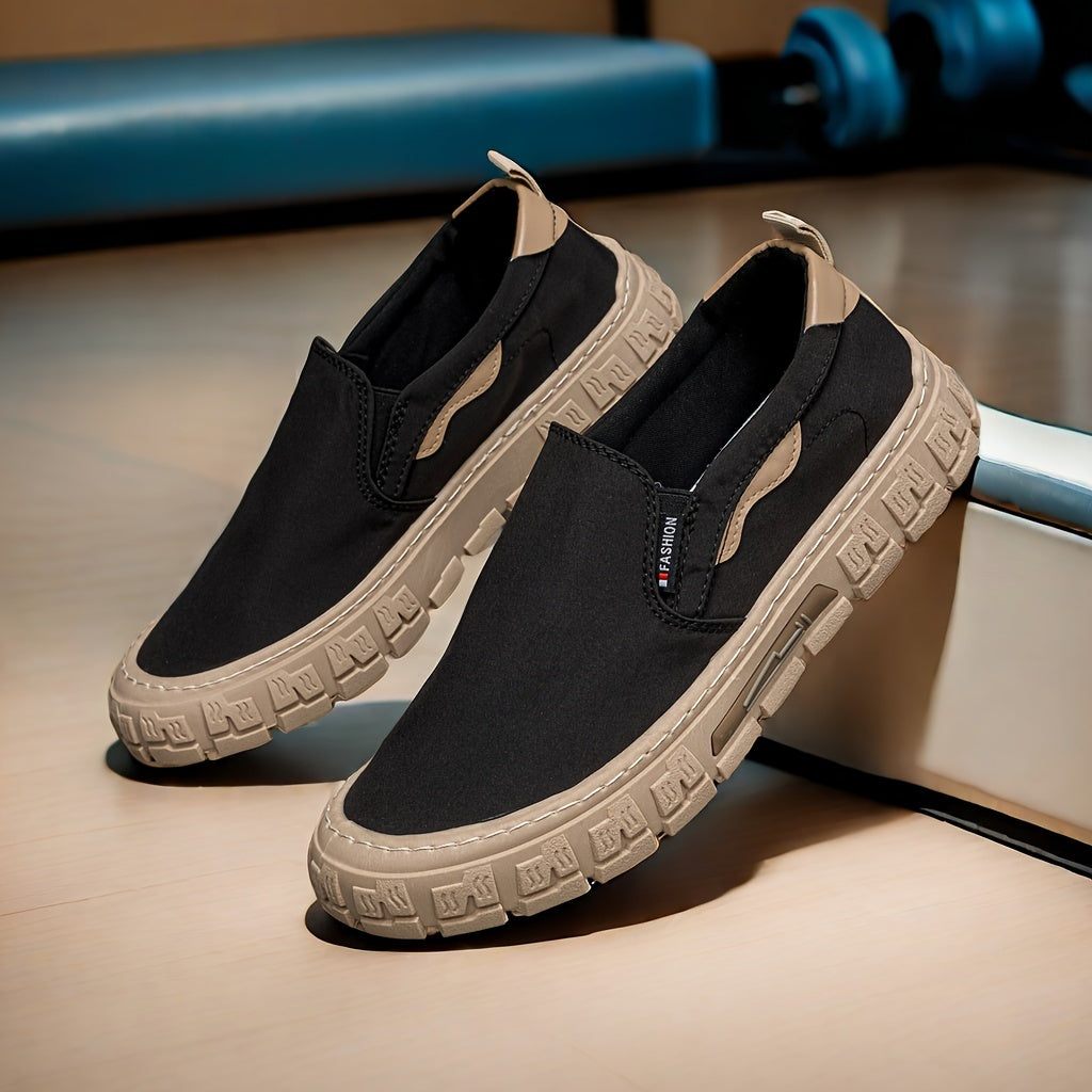 Zapatos de skate casual de lona para hombre, transpirables, con cordones, zapatillas urbanas para actividades al aire libre