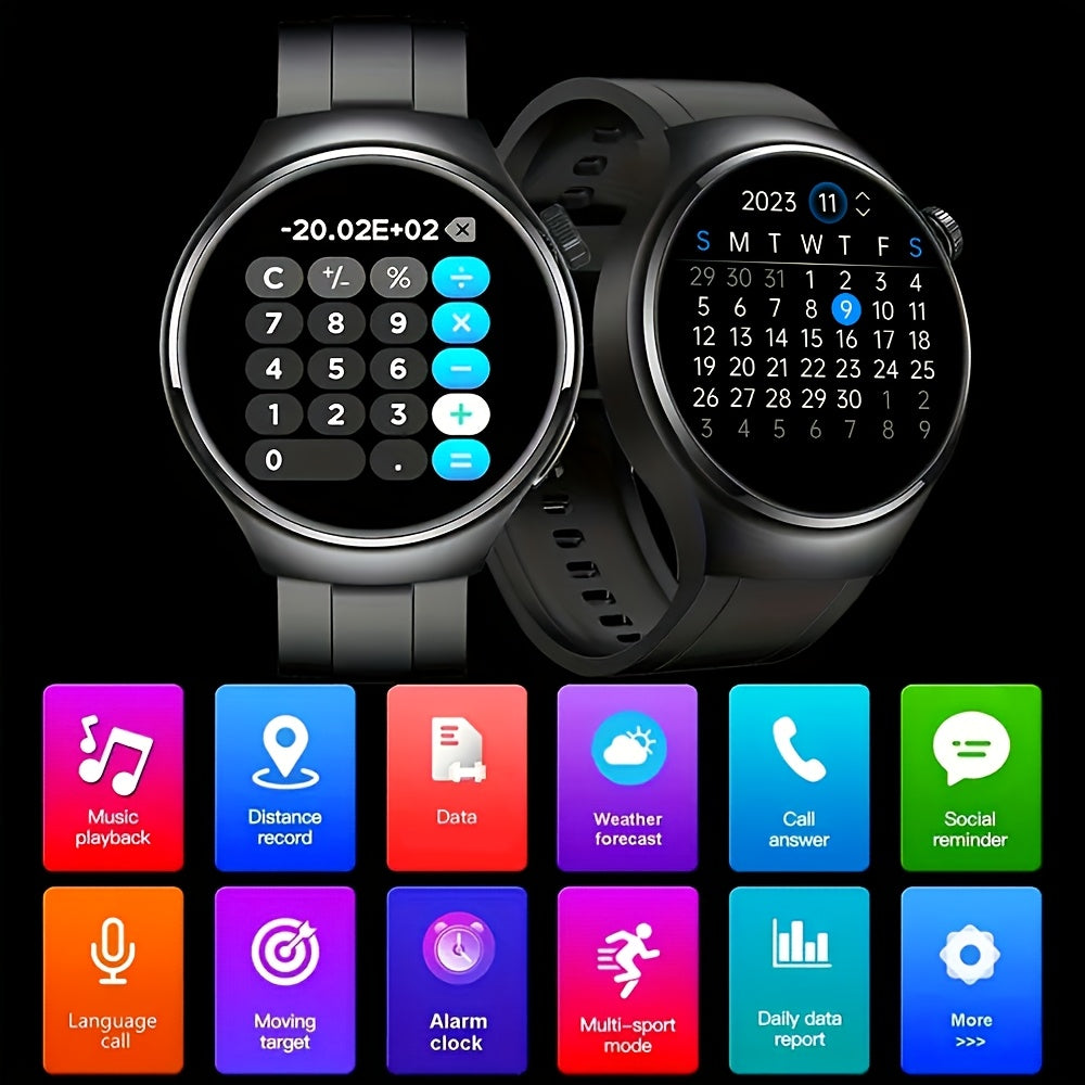 Men's Outdoor Sport Smart Watch with Wireless Call HD Touch Screen Multi-Sport Modes Step Calorie Counter Rechargeable Silicone Band