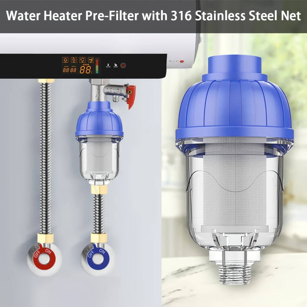 Stainless Steel Water Filter Pre-Filter for Water Heater and Sediment Removal