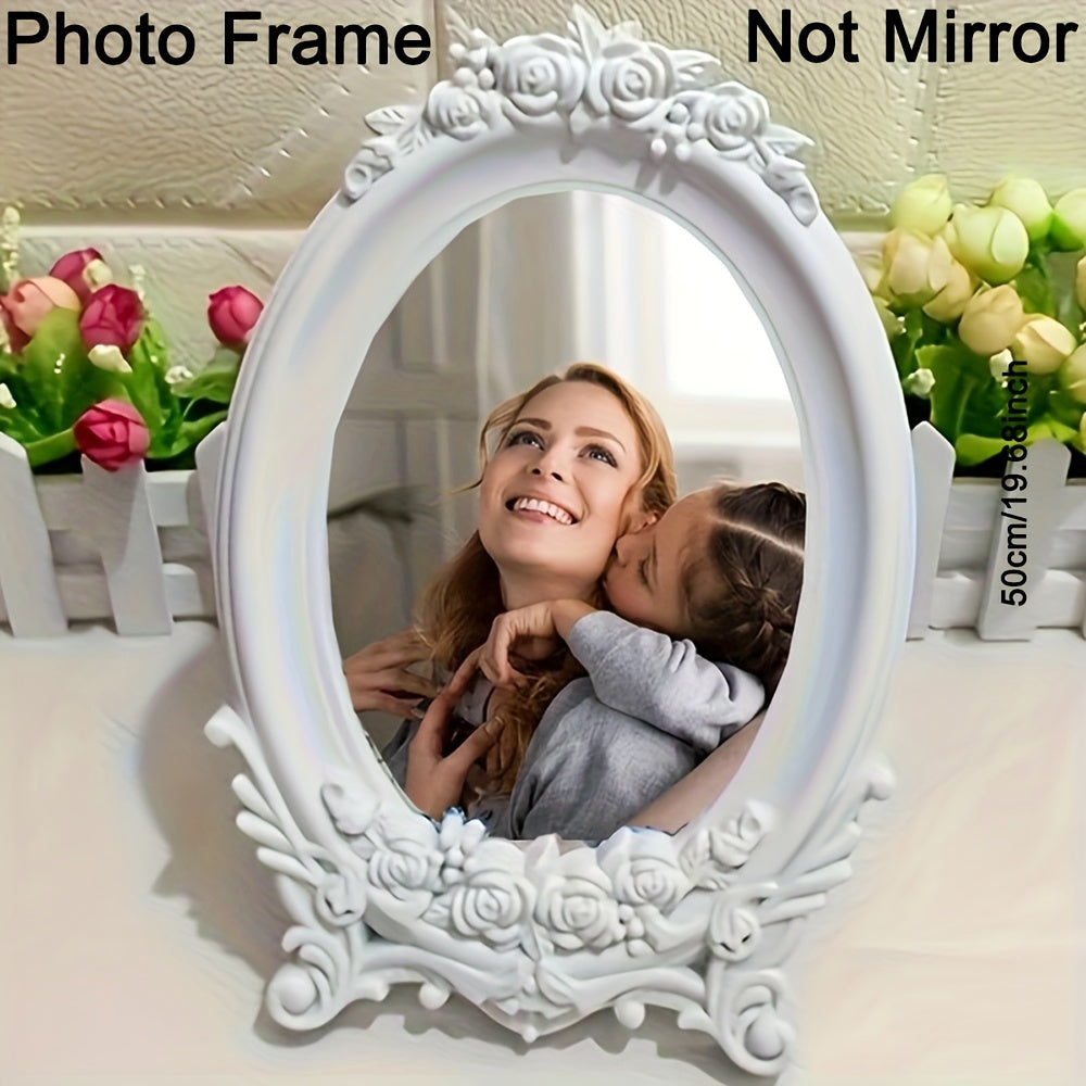 Белая пластиковая фоторамка для фотографий 12,7x17,78 см в винтажном орнаментальном стиле, настольное украшение