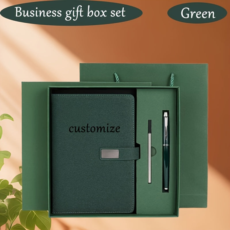 Customizable A5 Notepad Gift Set with Red Business Stationery Box and Metal Pen