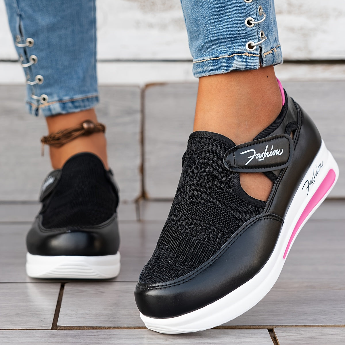 Women’s Breathable Knit Low-Top Sneakers Lightweight Casual Shoes Multi-Color