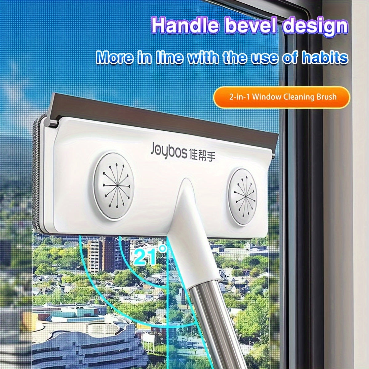 2-in-1 Window Cleaning Brush and Squeegee Set with Cloths for Glass and Outdoor Cleaning