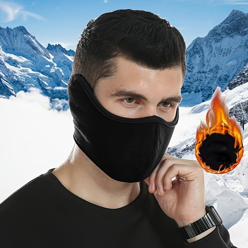 Men's Windproof Face Mask for Cold Weather with Ear Protection and Warm Polyester Fabric