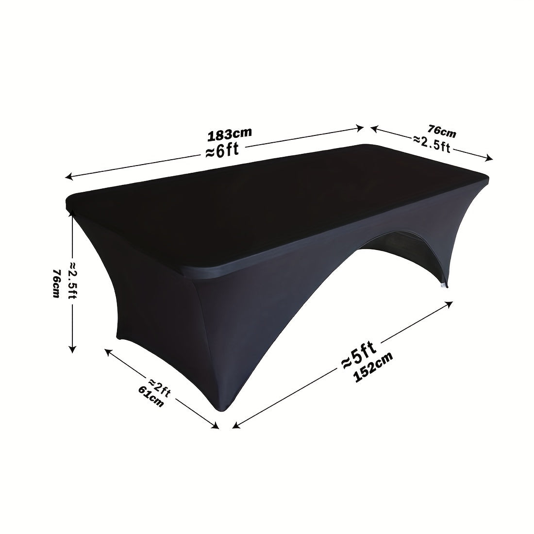 Spandex Rectangular Table Cover Washable Wrinkle-Resistant Stretchy for Events