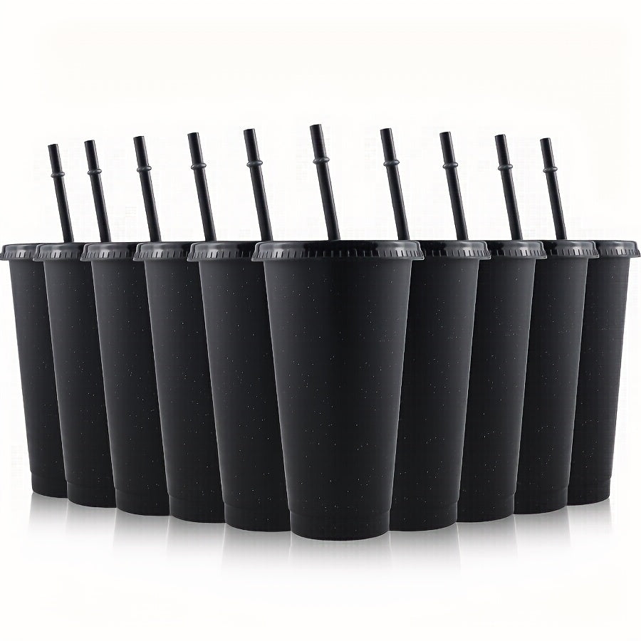 10 штук многоразовых стаканов объемом 24oz с крышками и трубочками, без BPA, для вечеринок и собраний