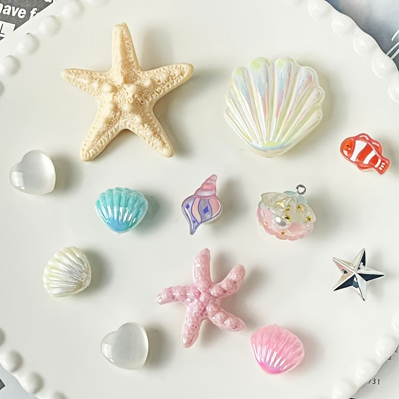 12Pcs Sea Life Shoe Charms Set - Removable Rhinestone Chains for Clogs