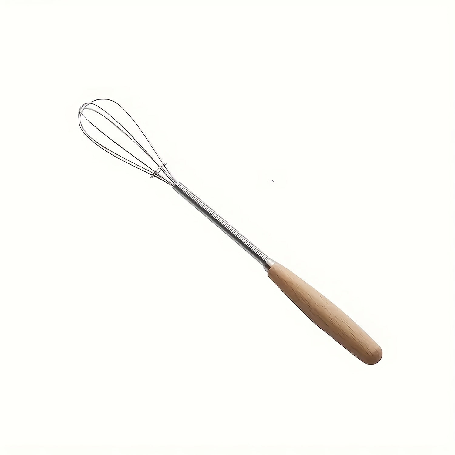 Mini Stainless Steel Whisk with Wooden Handle Small Egg Beater for Cooking