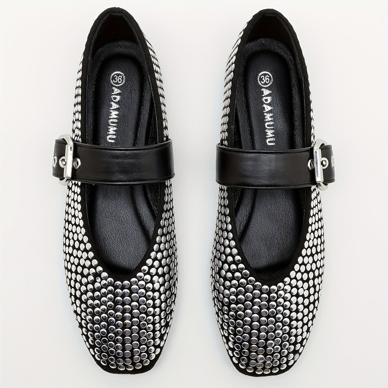 Women's Flats Sequin Square Toe Slip-On Casual and Dress Shoes