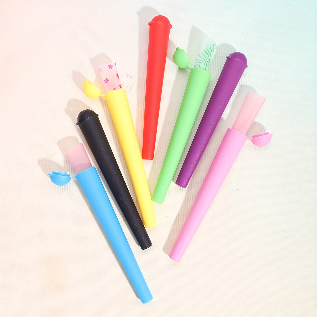 10pcs Plastic Storage Tubes for Pre-Rolled Cones, Sealed, Colorful, Travel