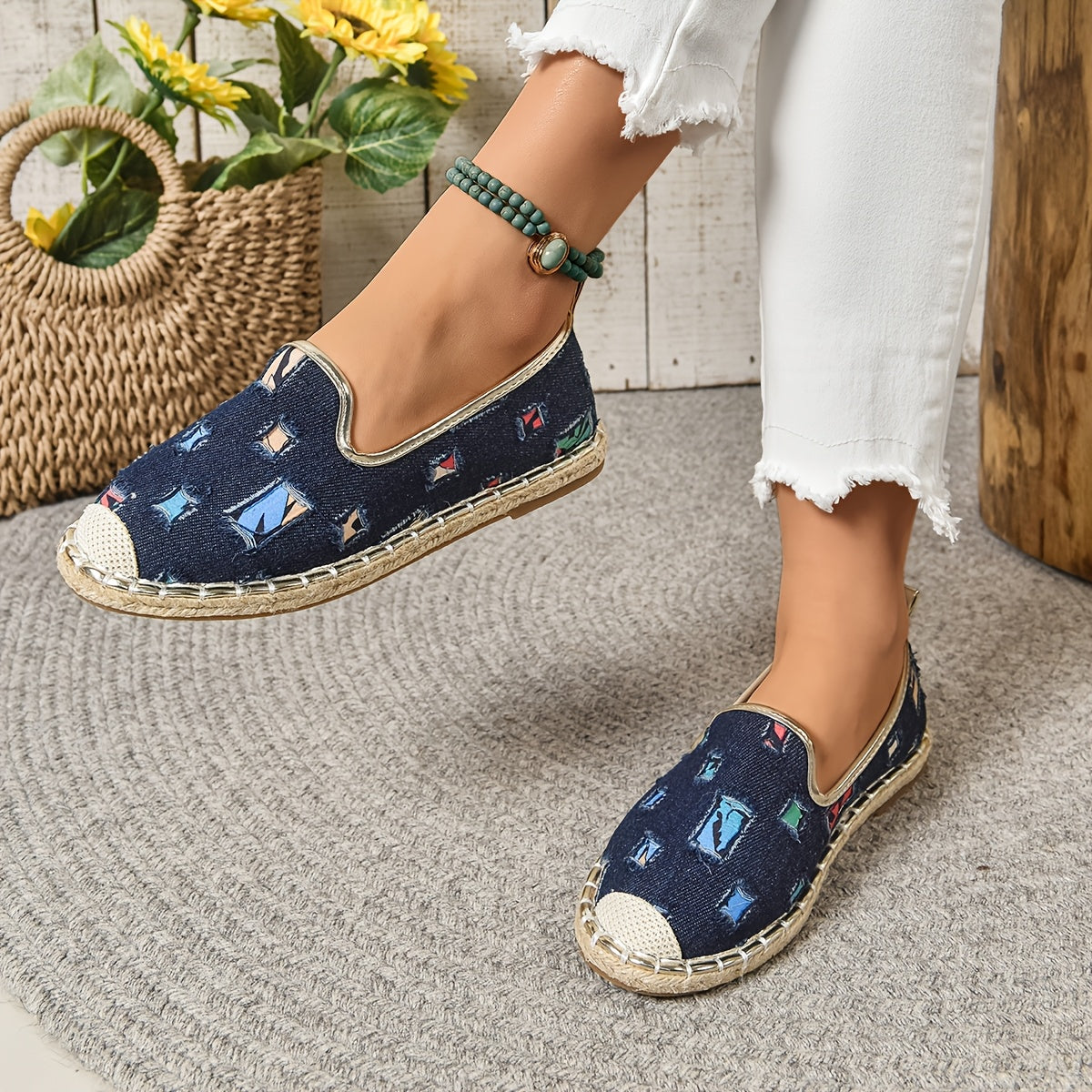 Women's Casual Woven Rope Sneakers Flat Trendy Flat Shoes