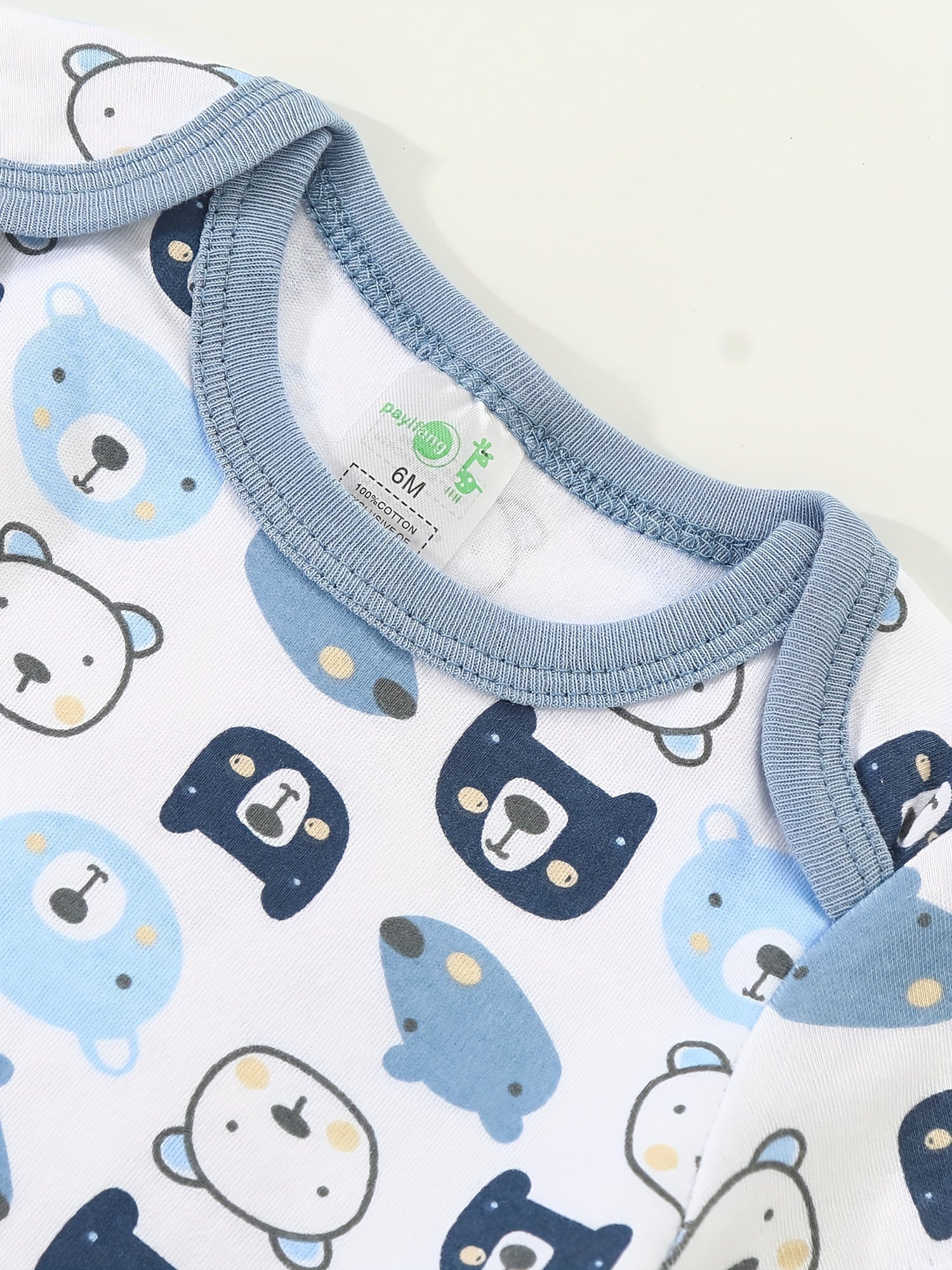Newborn Baby Boys Bodysuits 3-Pack Animal Bear Print Cotton All-Season