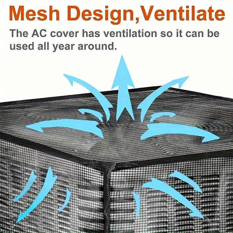 Adjustable PVC Mesh Cover for Outdoor Air Conditioner Protects from Leaves and Debris