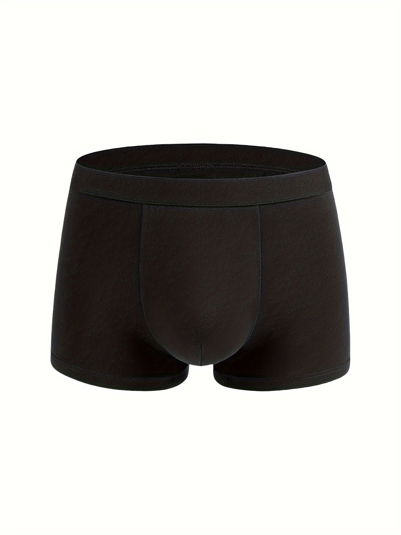 Men's Cotton Underwear 4-Pack Solid Color Breathable Flat Leg Shortie