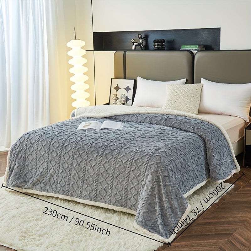 Yumshoq va qulay Taffeta Sherpa Ikki Qavatli Ko'rpa - Divan, Sofа, Ofis, Yotoq, Kamping yoki Sayohat uchun mukammal. Har mavsum uchun ko'p maqsadli sovg'a ko'rpasi.