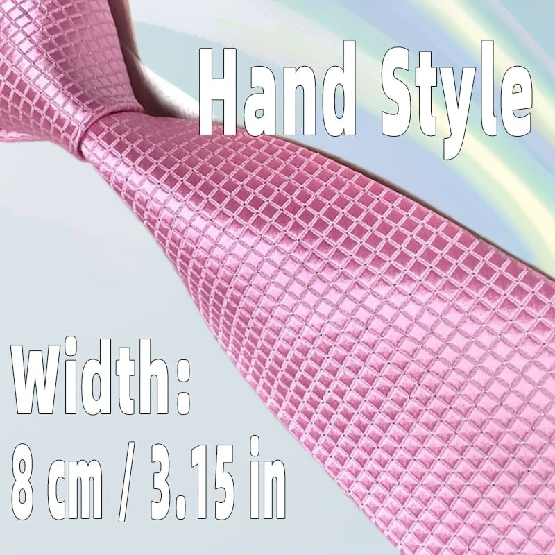 Men's Green Red Black Plaid Tie Formal Business 8cm Wide