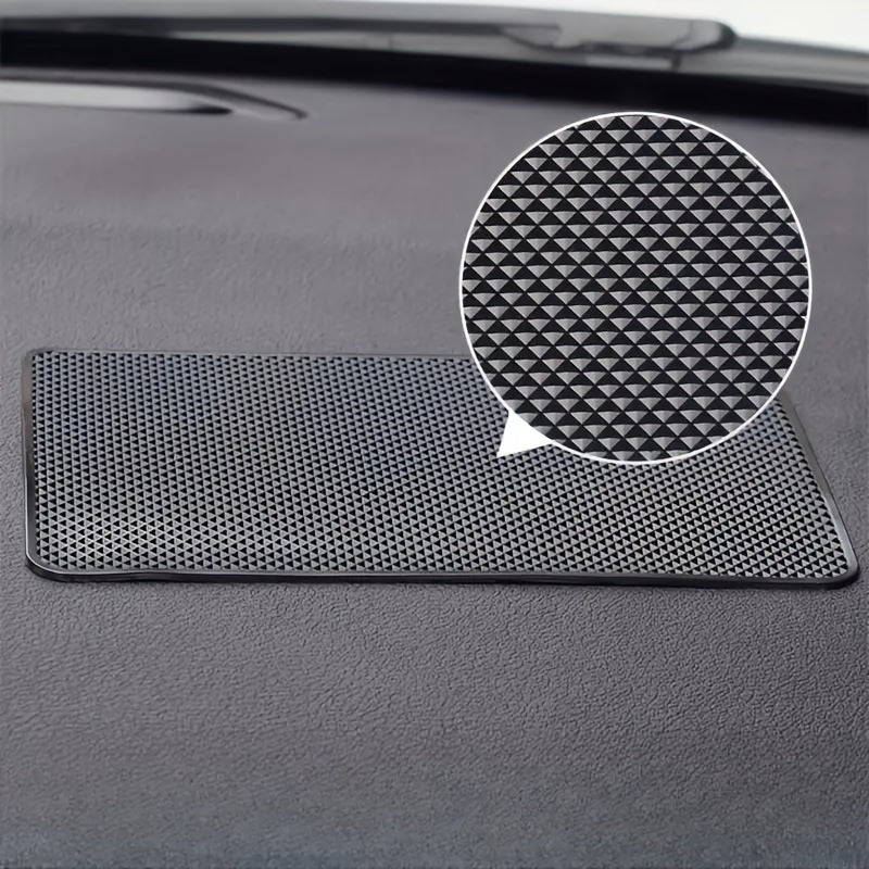 Black Silicone Dashboard Mat for Car Non-Slip Heat-Resistant Washable