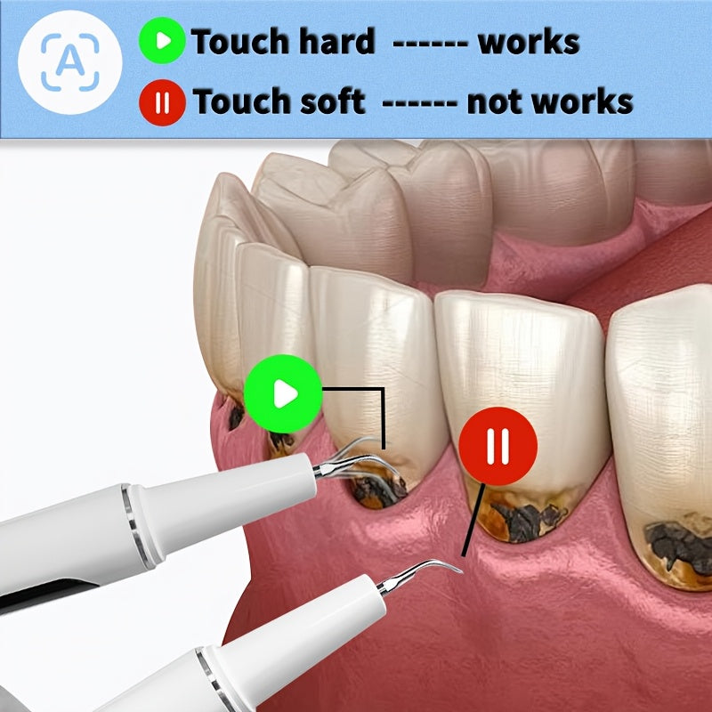 LED chiroq bilan zaryadlanadigan tish tozalagich, 4 ta almashtiriladigan bosh, Type-C zaryadlash, portativ elektr dizayni, sovg'a uchun mos.