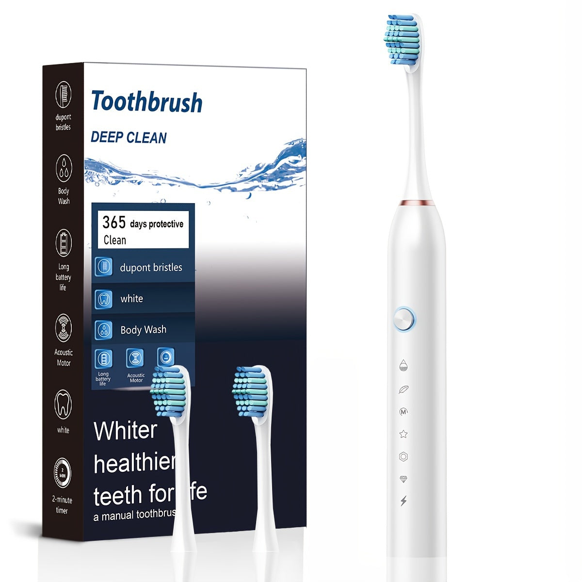 Electric Toothbrush for Adults USB Rechargeable Deep Clean Soft Bristles Couples Automatic Cleaning