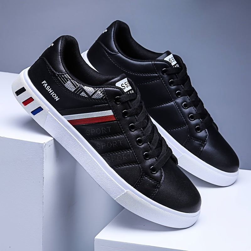 Men's Low-Top Skate Sneakers Breathable PU Upper PVC Sole Casual Sports
