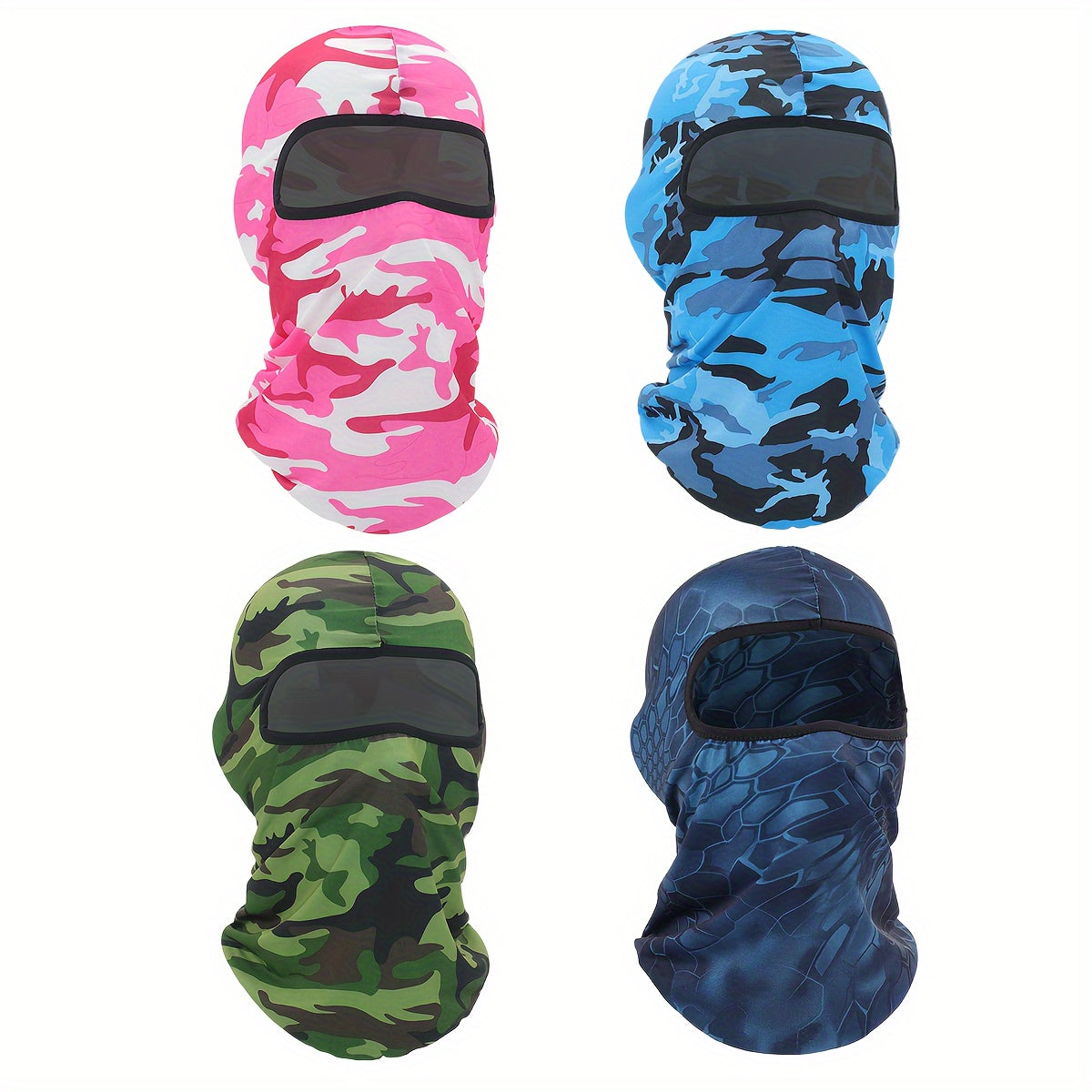 Set of 4 Lightweight Balaclava Masks for UV Sun Protection Full Face Covering for Motorcycle Running Climbing