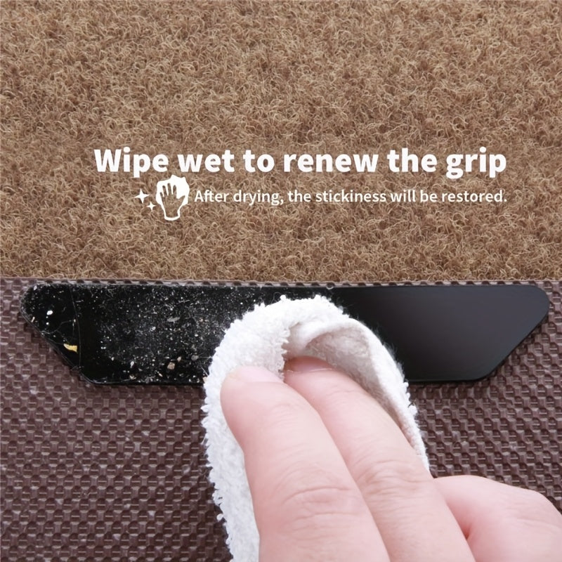 Rug Pad Gripper Set of 8 12 or 16 Non-Slip Washable for Hardwood Floors