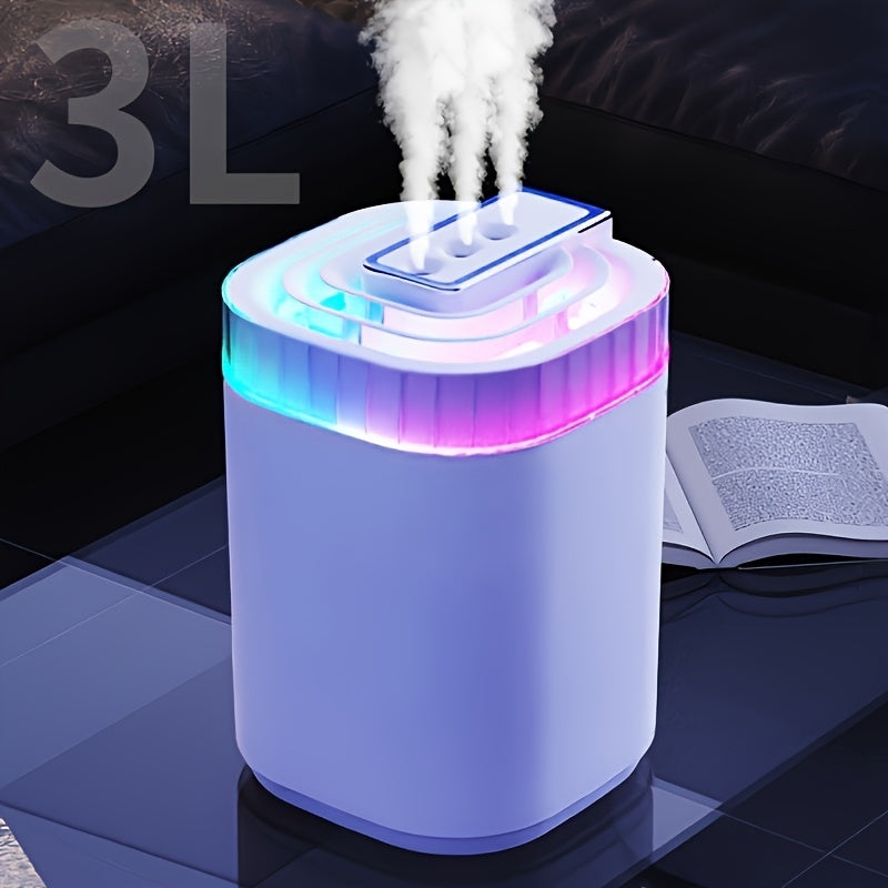 Large Capacity Desktop Humidifier with 3 Nozzles, Adjustable Fog Output