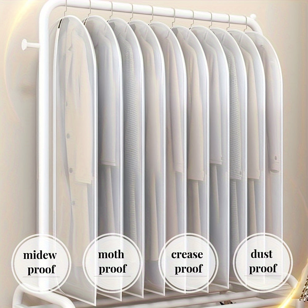 Набор из 10 прозрачных сумок для одежды из PEVA с полным замком, водонепроницаемых, дышащих и для хранения