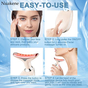 7-Color Facial and Neck Massager with Vibrating Function Rechargeable Home Skin Care Device