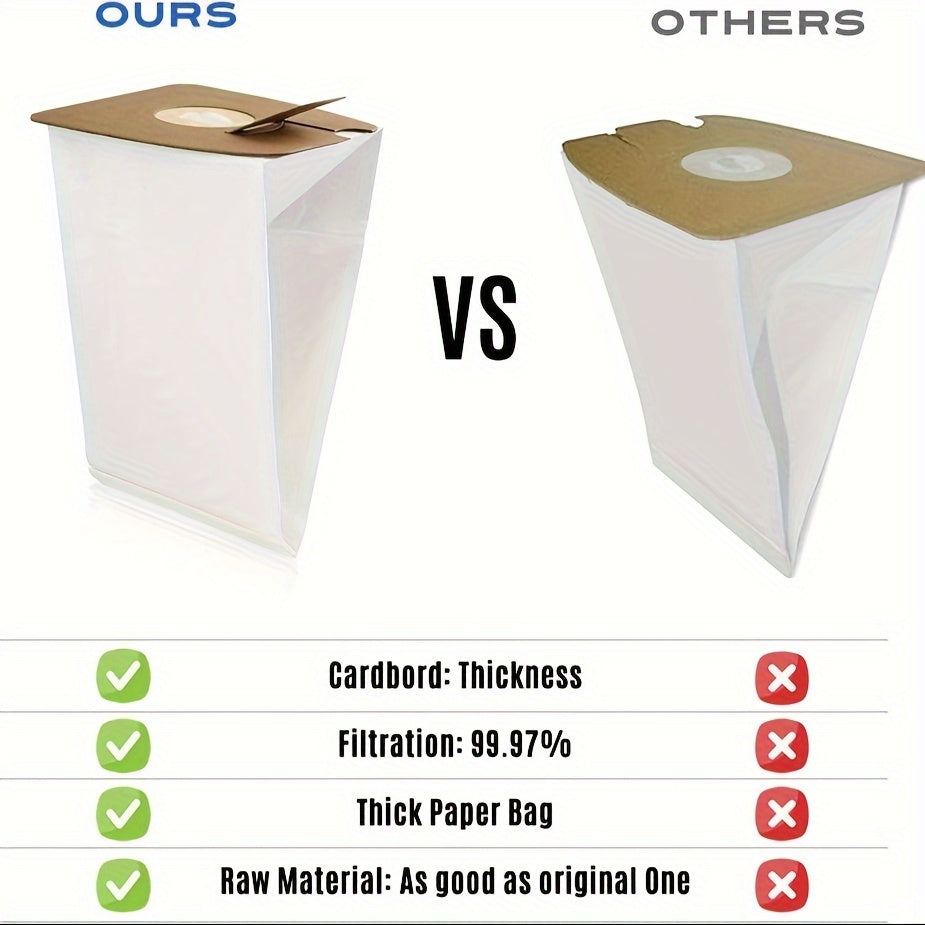 20 dona qog'oz changyutgich sumkasi, turli modellarga mos keladigan almashtirish qismlari