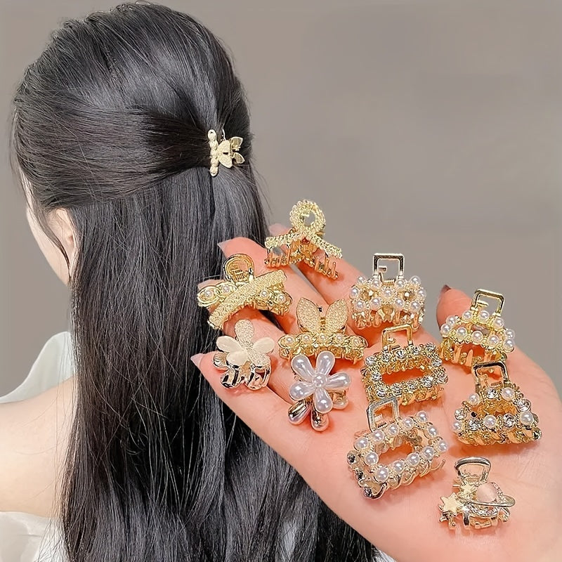 Girls Sparkly Rhinestone Hairpins Set of 10 in 20 Styles for Hair Accessories