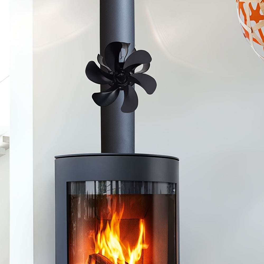 Вентилятор для дровяной/половяной печи/камина — 6 лопастей, генерирует на 80% больше теплого воздуха, идеально подходит для подарка на праздники, обязательный аксессуар для камина на осенне-зимний сезон, подходит для деревянных или настенных печей