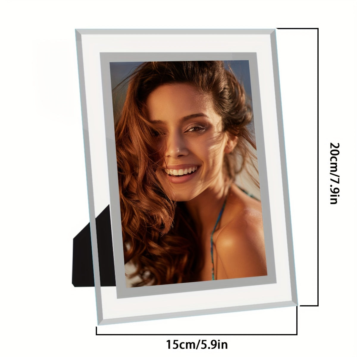 Clear Tempered Glass Photo Frame 15.24cm 17.78cm for Home Decor Wedding Birthday