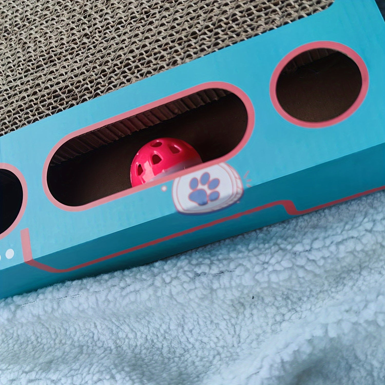 Durable Cardboard Cat Play Board Interactive Toy with Scratching Surface