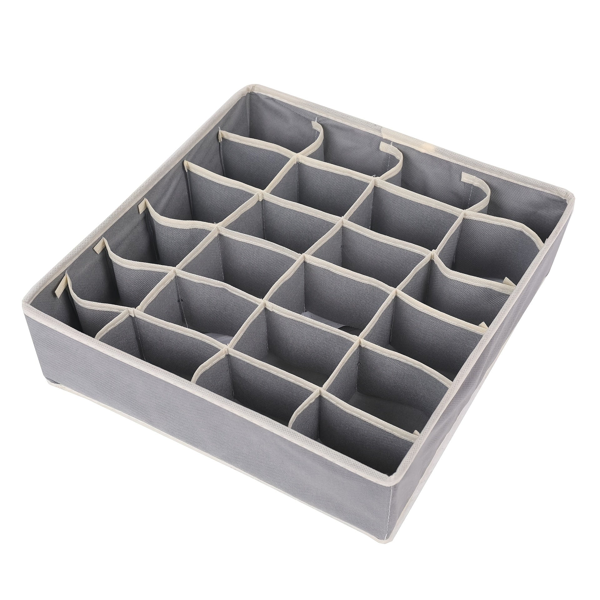Caja de almacenamiento de ropa interior de tela con 24 compartimentos para calcetines y corbatas