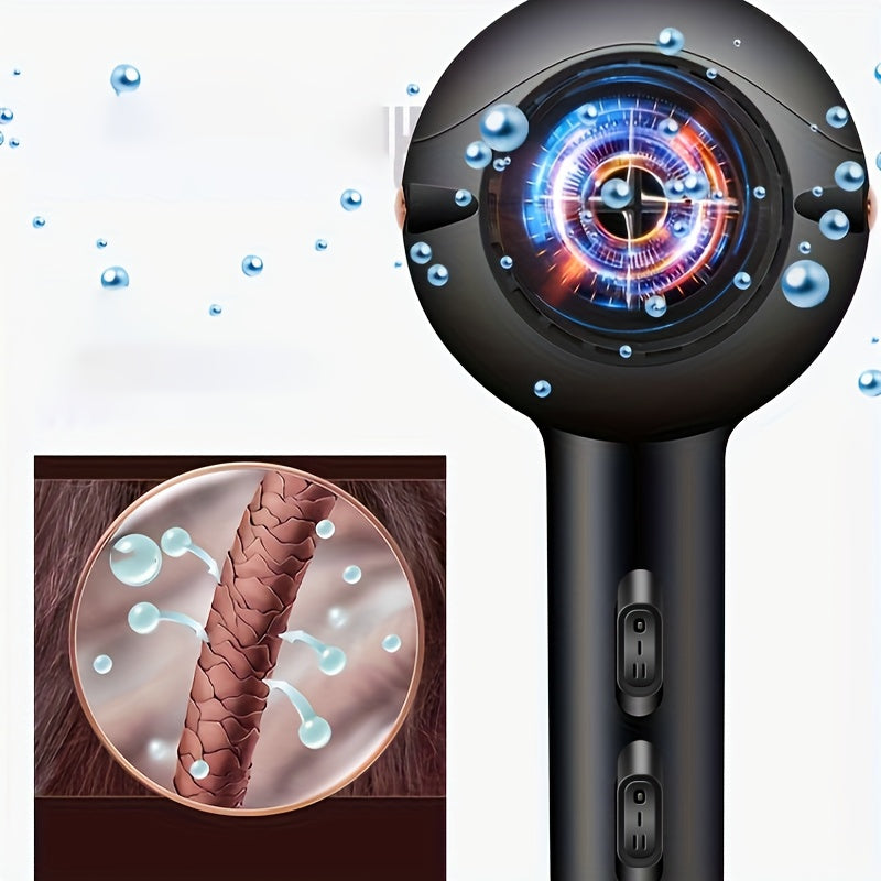 2100W Hair Dryer with Fixed Handle European Plug Includes Nozzle Diffuser and Comb Attachments