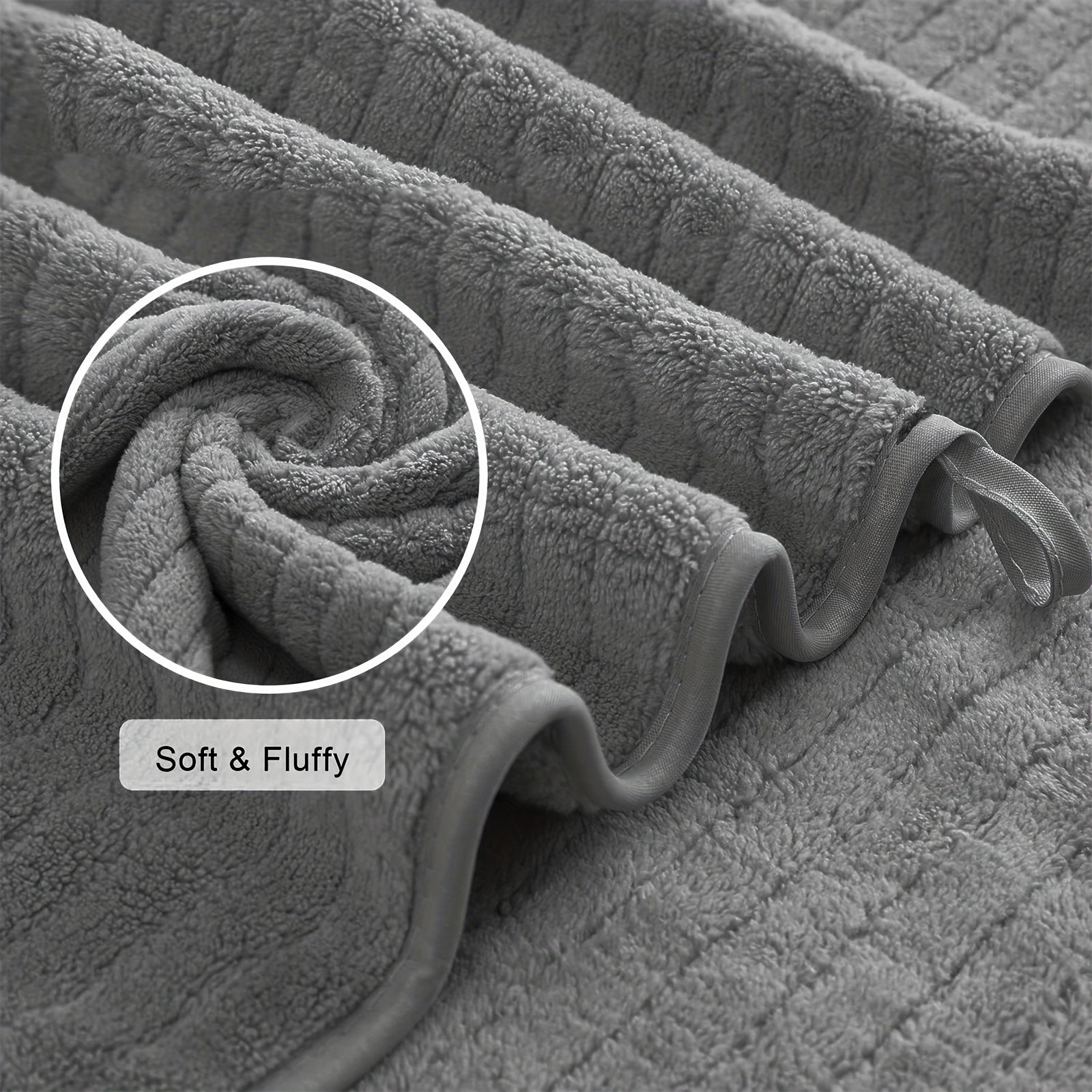 Mikrofiber sochiq to'plami 2 ta hammom varaqasi va 6 ta hammom sochiqdan iborat, kulrang, pushti va ko'k chiziqlar bilan. Tez quriydigan va yuqori darajada namni so'radigan, dush, plyaj, spa va sport zalida foydalanish uchun.