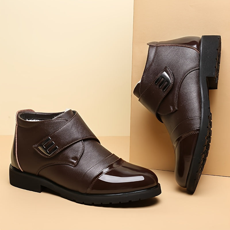 Men's Winter Fleece-Lined Casual Shoes Rubber Sole Solid Color Outdoor