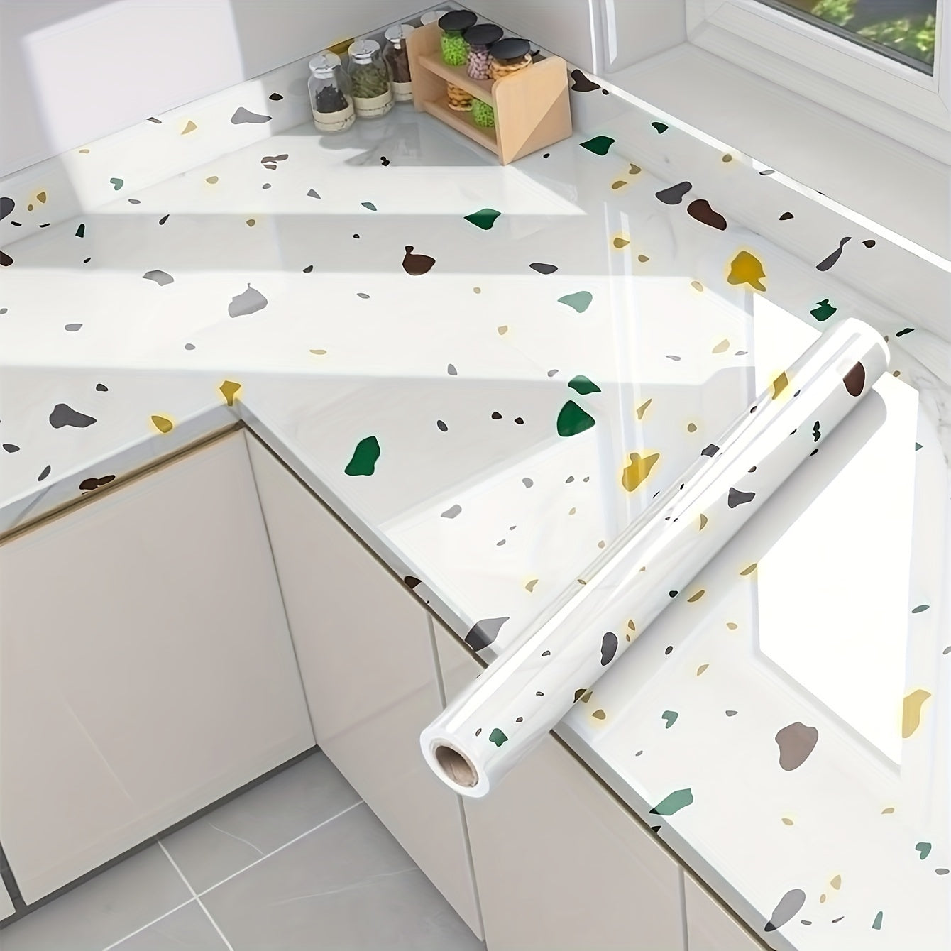 Self-Adhesive Waterproof Marble Wall Stickers for Kitchen Bathroom Renovation