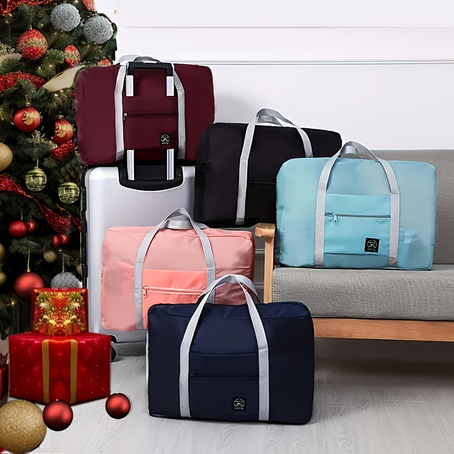 Ayollar uchun Oxford mato sayohat sumkasi, yig‘iladigan yuk sumkasi, pushti, katta hajm