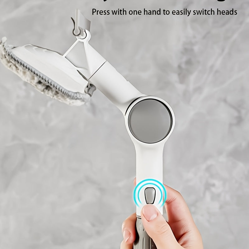 Ko'p funktsiyali derazalarni tozalash asbobi, 7 ta cho'tka boshli va shisha chizish uchun scraper bilan