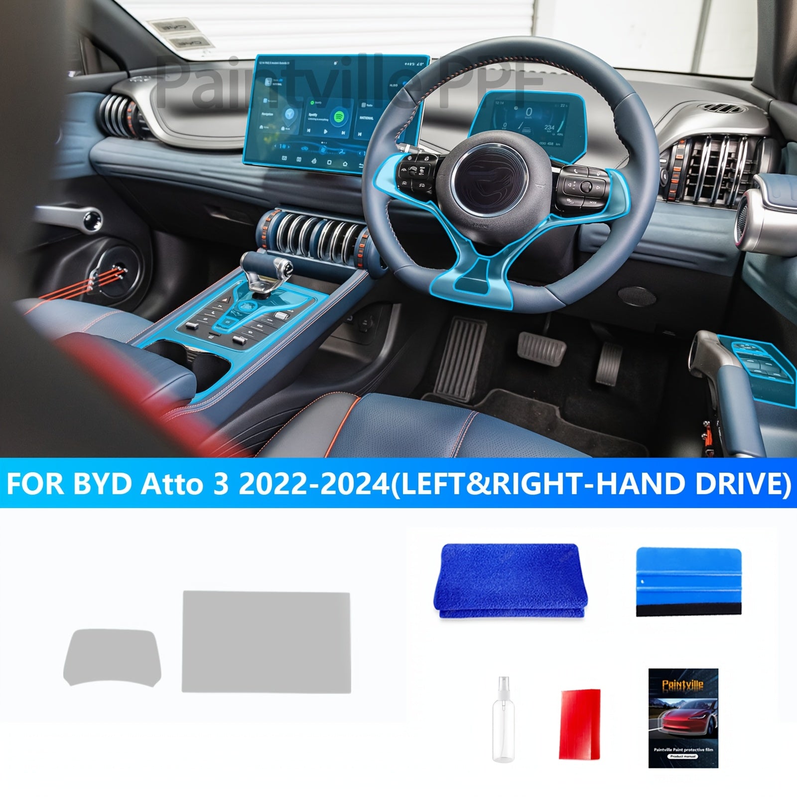 Película protectora interior para coche, protección contra arañazos de TPU de 8.5Mil para navegación