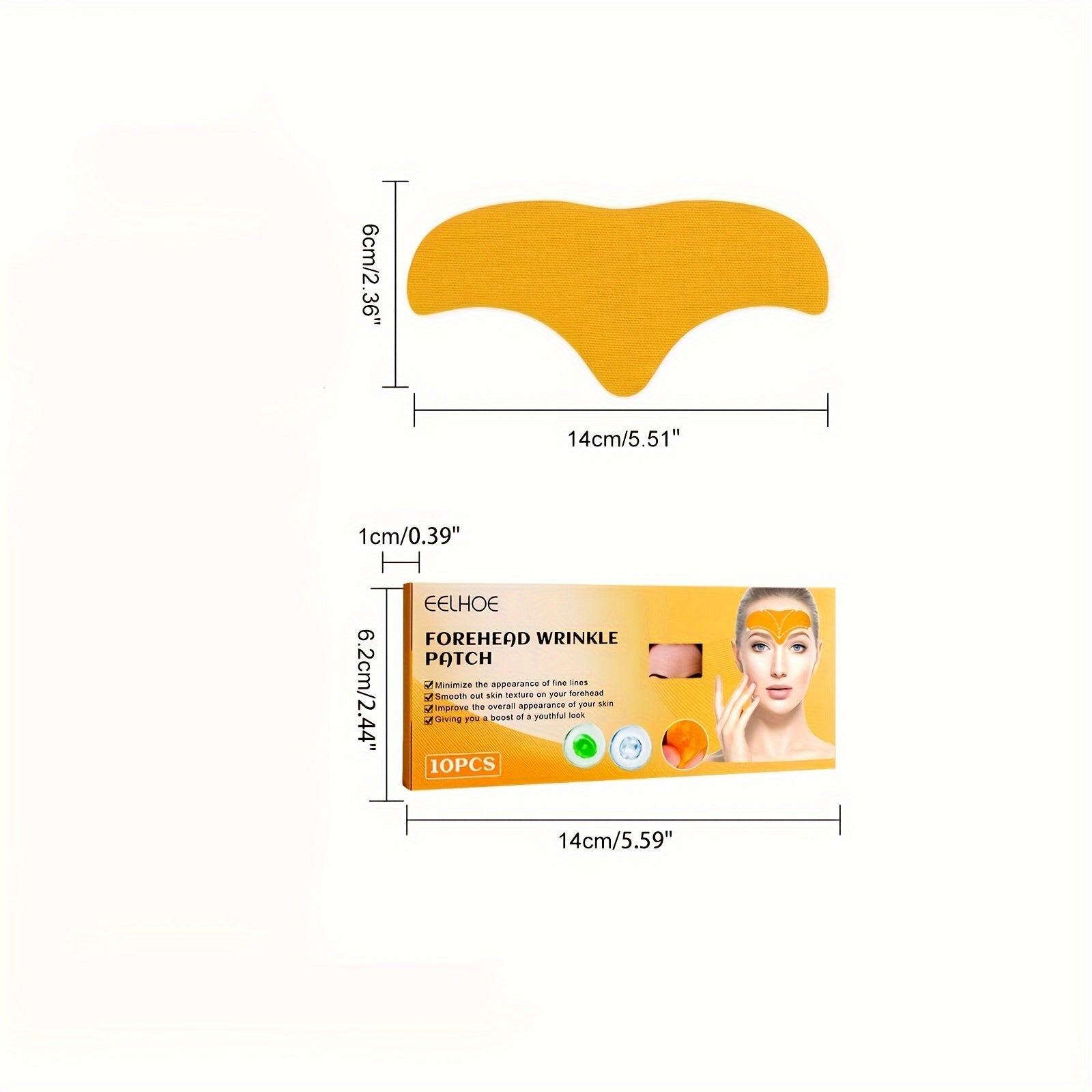 10pcs Forehead Firming Patches Smoothes Tightens Face Skin