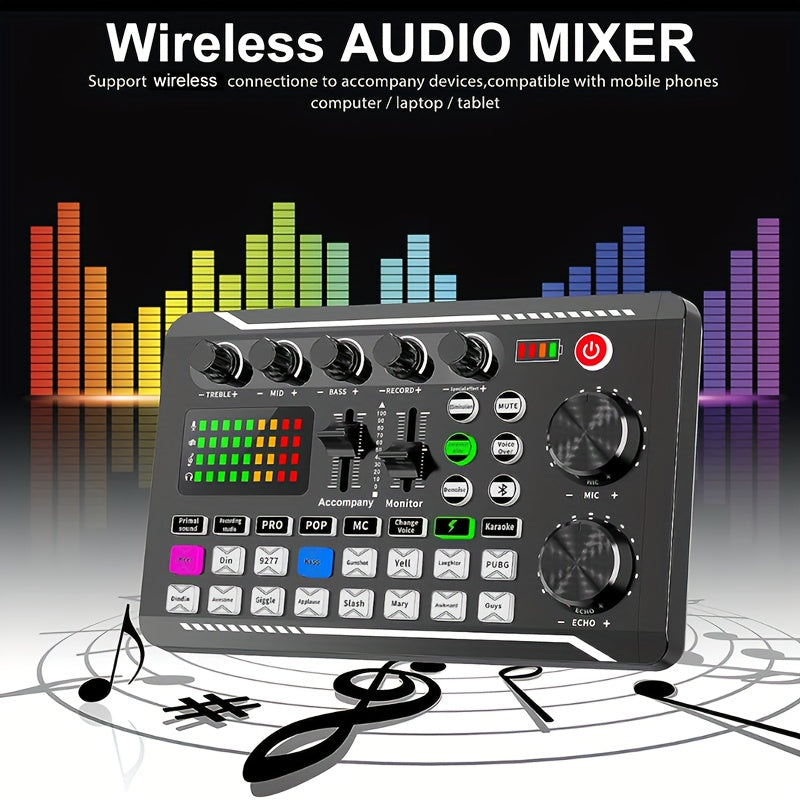 USB Live Sound Card Audio Interface with Voice Changer and DJ Effects for Streaming Podcasting Gaming