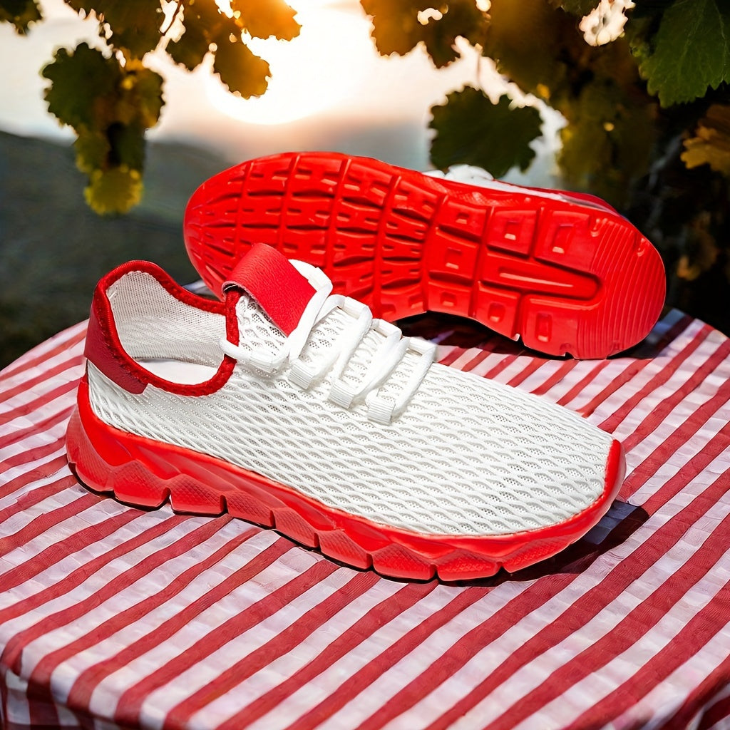 Zapatillas deportivas para hombre de talla grande, transpirables, de color sólido, antideslizantes, con cordones, duraderas y para exteriores