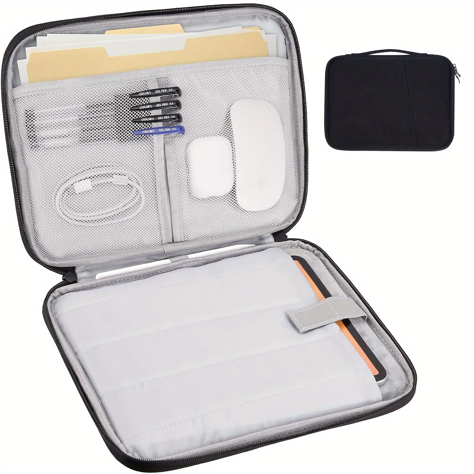 Waterproof Tablet Sleeve Case with Handle and Front Pocket Durable Polyester Compatible with iPad Kindle Samsung Galaxy Android Tablets