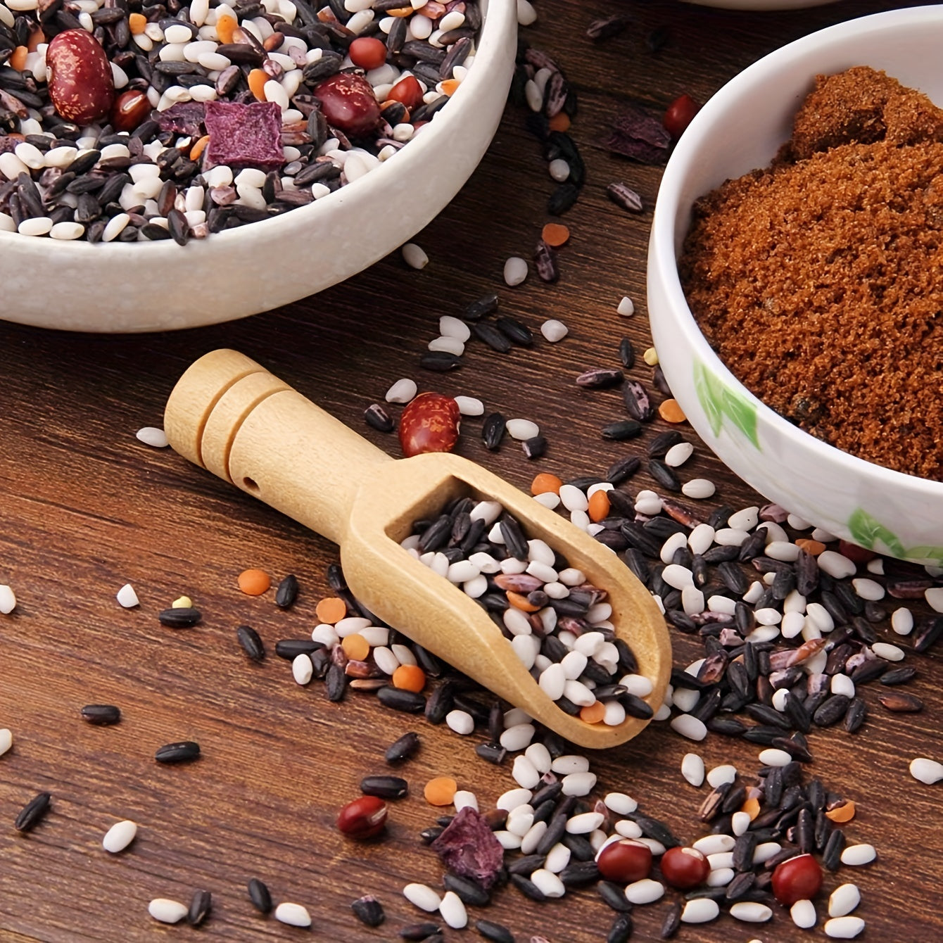 Small Wooden Spoon Set for Bath Salt Candy Coffee Washing Powder 7.62cm