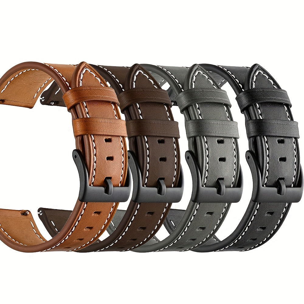 22mm PU Leather Watch Strap Adjustable Replacement for Smart Watches Men Women